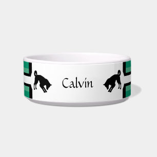 Personalizable Dog food Bowl in white HAMbWG