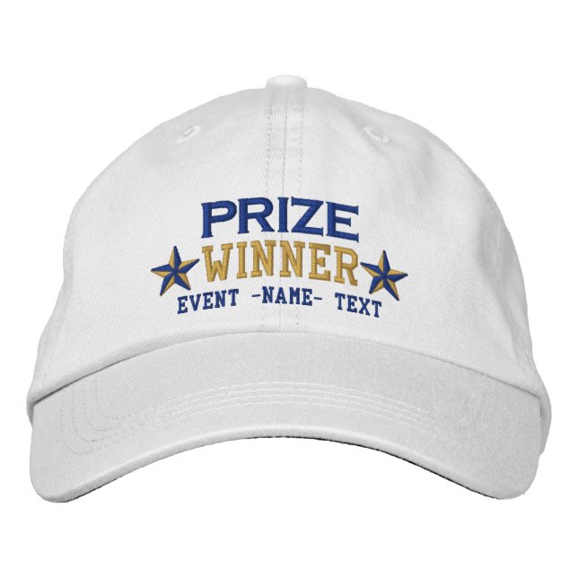 Personalizable Edit Text Prize Winner Embroidery Embroidered Hat (Front)