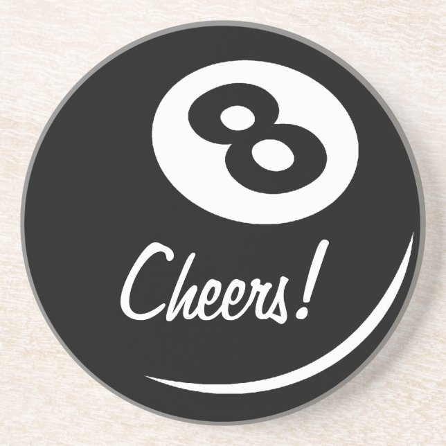 Personalizable eight ball coaster | 8 ball pool (Front)