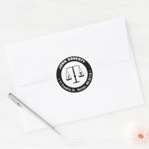 Personalizable Elegant Scales of Justice Classic Round Sticker