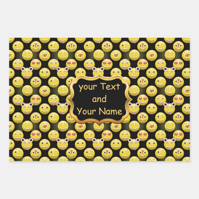 personalizable Emoji wrapping paper (Front)