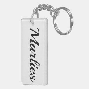 personalizable first name Marlies black and white Key Ring