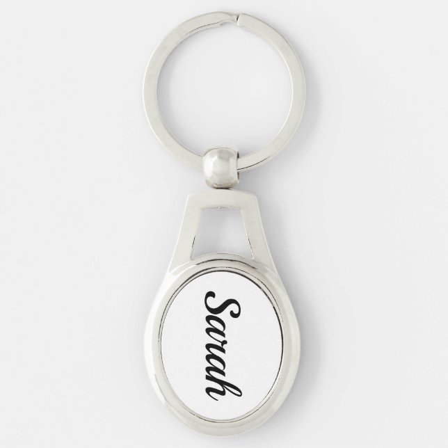personalizable first name Sarah black and white Key Ring (Front)