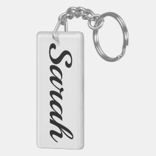 personalizable first name Sarah black and white Key Ring