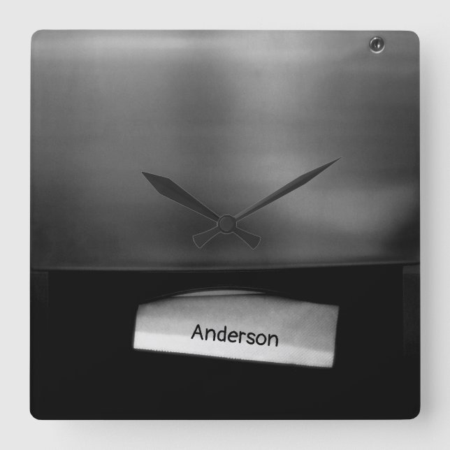 Personalizable Folded Paper Towel Dispenser Square Wall Clock (Front)