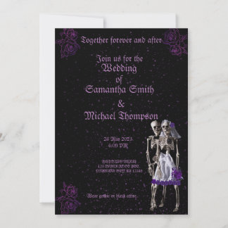 Personalizable Gothic violet wedding Invitation