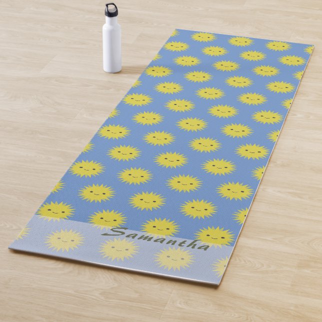 Personalizable Happy Sun Pattern Yoga Mat (In Situ)