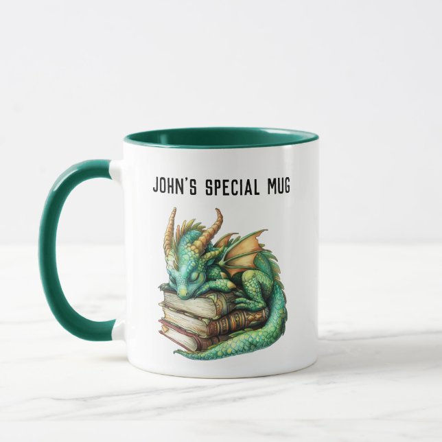 Personalizable "I love Dragons & Books" Mug (Left)