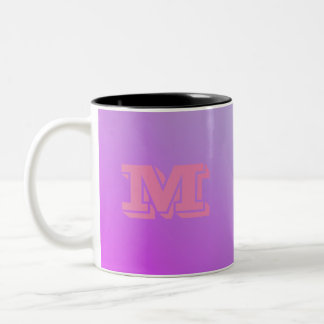 Personalizable Initial Purple Gradient Two-Tone Coffee Mug
