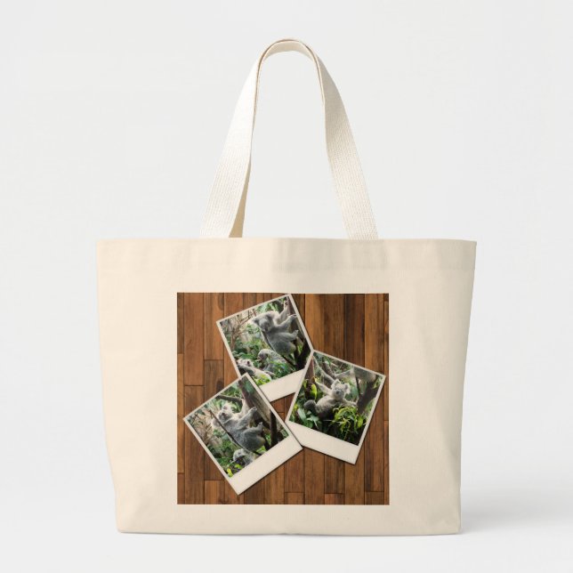 Personalizable Instant Multi Photo Frame Large Tote Bag (Front)