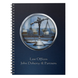 Personalizable Lawyer Notebook - Scales of Justice