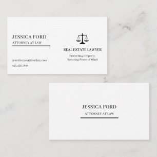 Personalizable Legal Counsel Real Estate Business Card