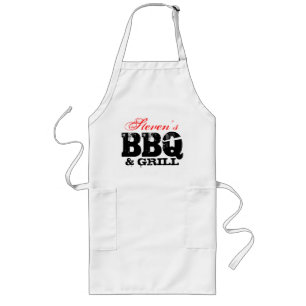 Personalizable long BBQ apron for him