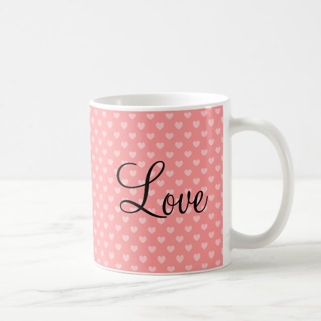 Personalizable love mug with coral heart pattern (Right)
