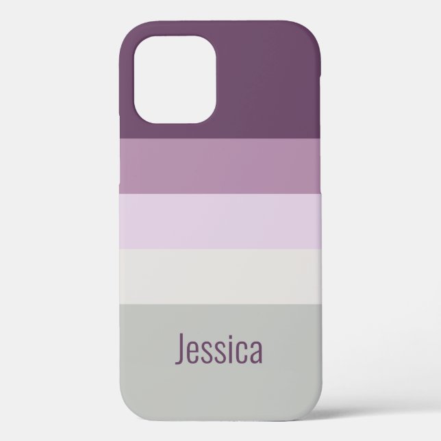 Personalizable - Magenta Purple Pink Grey Grey Case-Mate iPhone Case (Back)