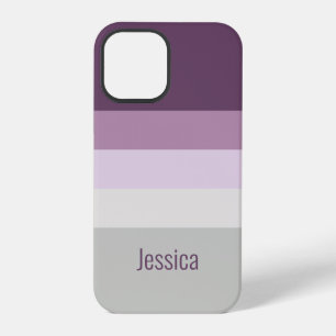 Personalizable - Magenta Purple Pink Grey Grey iPhone 12 Pro Case