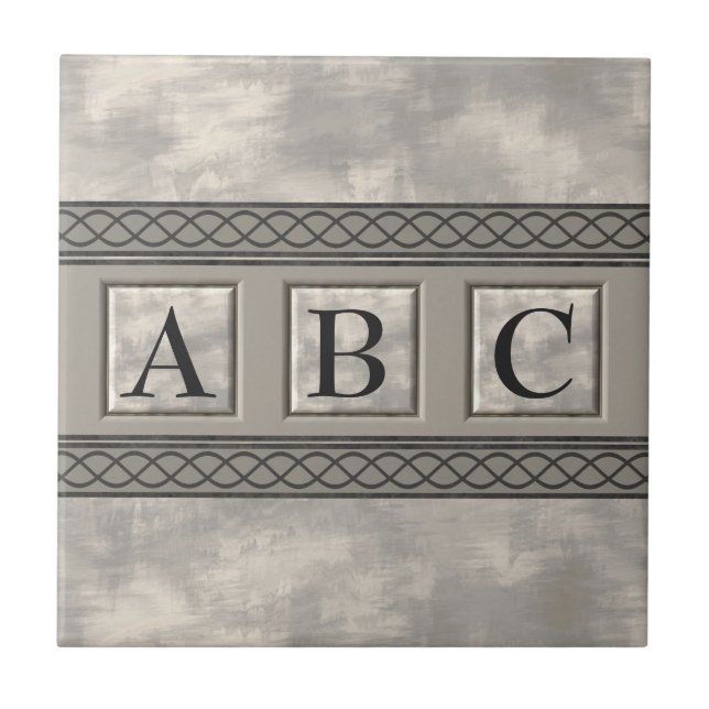 Personalizable Marble Monogram Tile (Front)