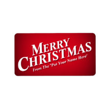 Personalizable Merry Christmas Sticky Labels