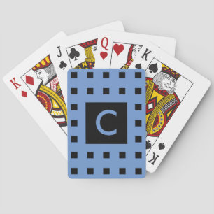Personalizable Monogram Classy Square Pattern Playing Cards