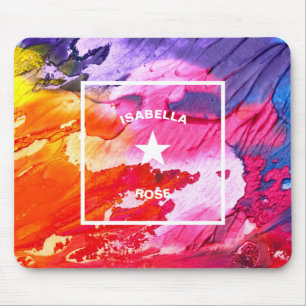 Personalizable Monogrammed Abstract Art Mouse Pad
