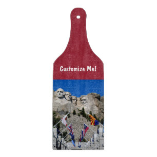 Personalizable Mount Rushmore Monument Photo Cutting Board