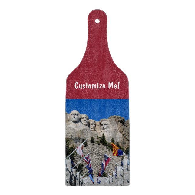 Personalizable Mount Rushmore Monument Photo Cutting Board (Front)