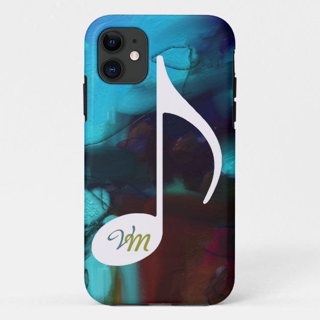 personalizable musical note blue Case-Mate iPhone case (Back)