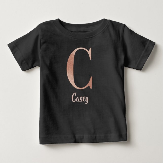 Personalizable name rose gold letter C Baby T-Shirt (Front)