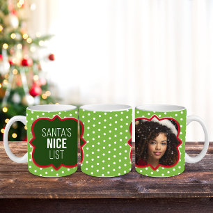 Personalizable "Nice List" Photo Mug, 11 oz Coffee Mug