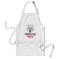Personalizable pasta apron with custom name