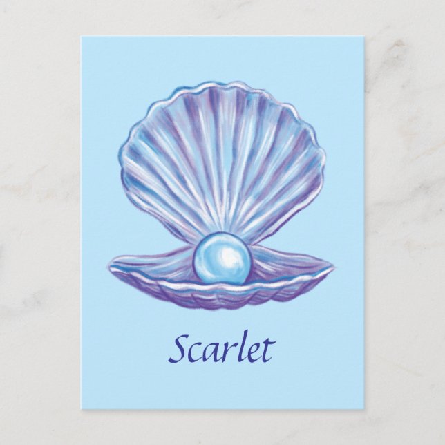 Personalizable Pearl of the Ocean (Blue)  Postcard (Front)