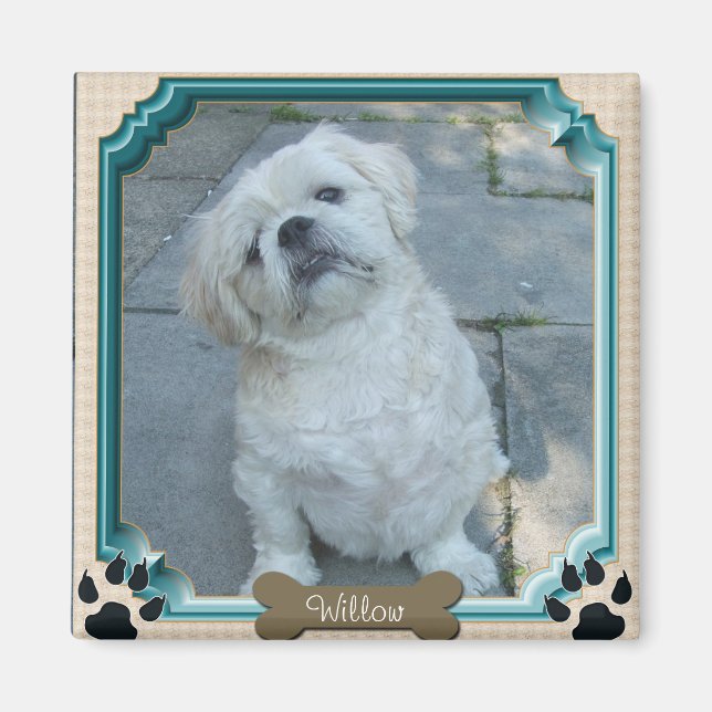 Personalizable Pet Frame 2 Inch Square Magnet (Front)