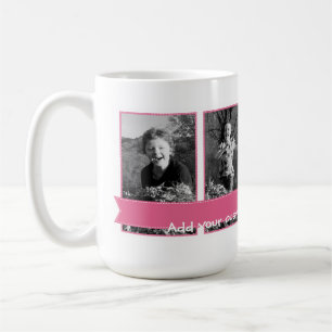 Personalizable Photo Mug Pink Banner
