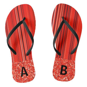 Personalizable Red Black White Thongs
