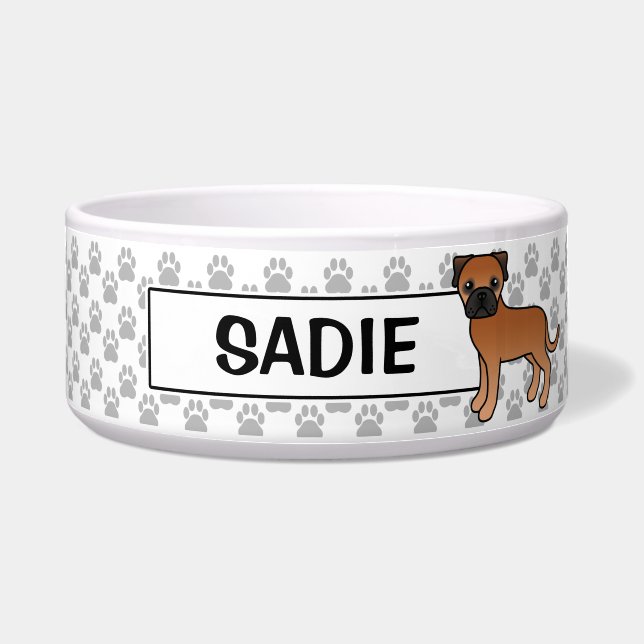 Personalizable Red Bullmastiff Dog And Name (Front)