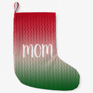 Personalizable Red Silver Green Pattern Small Christmas Stocking