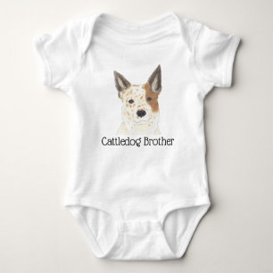 Personalizable Red White Cattledog Heeler Baby Bodysuit