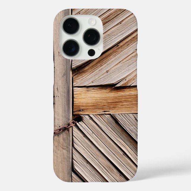 Personalizable Rustic Wooden Door with Chain Lock Case-Mate iPhone Case (Back)
