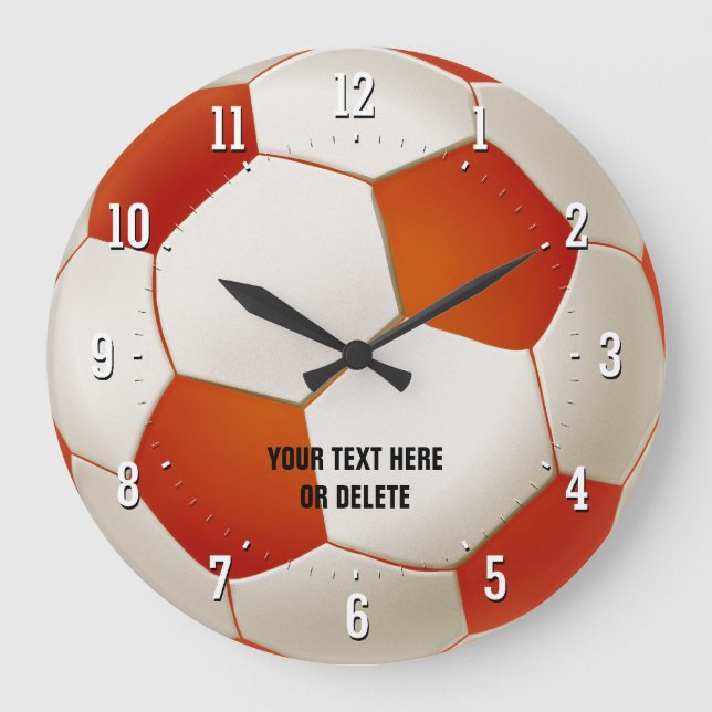 Personalizable Soccer | Football Sport Gift Large Clock (Front)