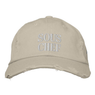 personalizable sous chef embroidered hat