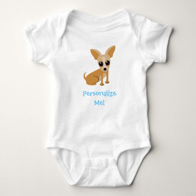 Personalizable Tan Chihuahua Baby Bodysuit (Front)