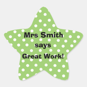 Personalizable Teacher stickers - Great Work