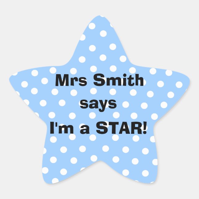 Personalizable Teacher stickers -  I'm a star (Front)