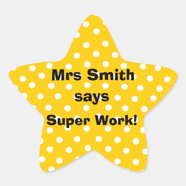 Personalizable Teacher stickers -  Super Work (Front)
