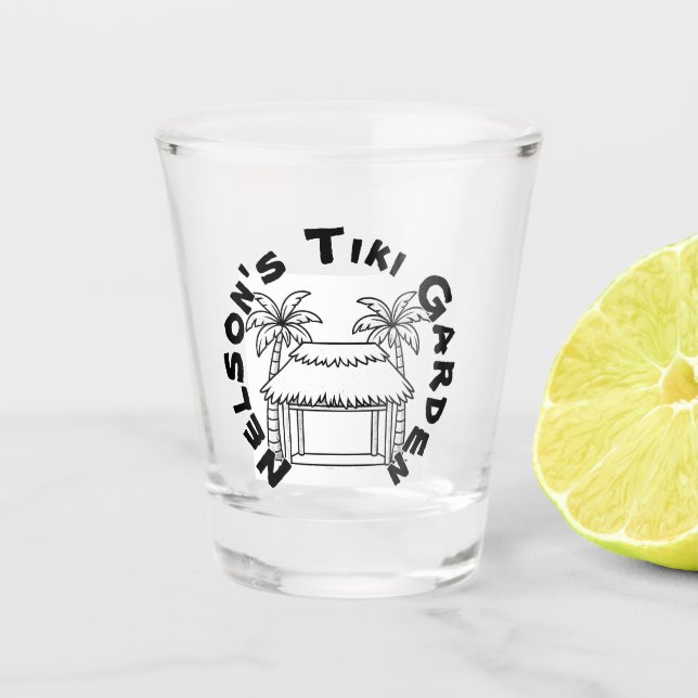 Personalizable Tiki Hut Shot Glass (Front)