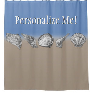 Personalizable Unique Seashells Shower Curtain