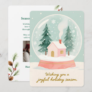 Personalizable Vintage  Flat Holiday Card 