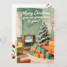 Personalizable Vintage  Flat Holiday Card 
