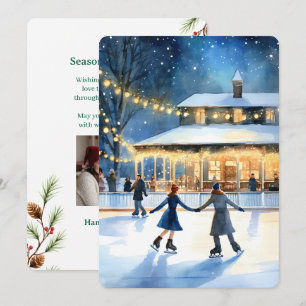 Personalizable Vintage  Flat Holiday Card 