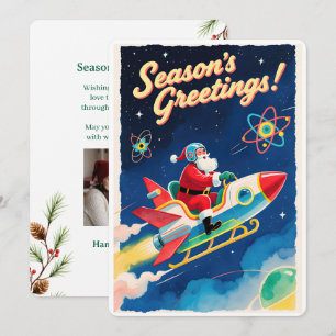 Personalizable Vintage  Flat Holiday Card 